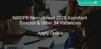 NIRDPR Recruitment 2020 Assistant Director & Other 34 Vacancies