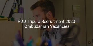 RDD Tripura Recruitment 2020