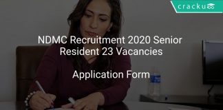 NDMC Recruitment 2020 Senior Resident 23 Vacancies