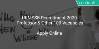 UKMSSB Recruitment 2020 Professor & Other 109 Vacancies