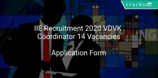 IIE Recruitment 2020 VDVK Coordinator 14 Vacancies