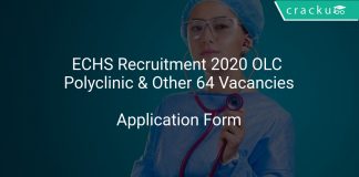 ECHS Recruitment 2020 OLC Polyclinic & Other 64 Vacancies