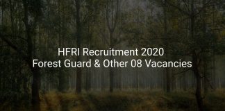 HFRI Recruitment 2020