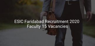 ESIC Faridabad Recruitment 2020