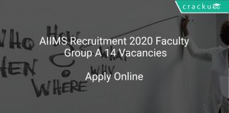 AIIMS Recruitment 2020 Faculty Group A 14 Vacancies