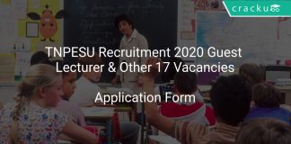 TNPESU Recruitment 2020 Guest Lecturer & Other 17 Vacancies