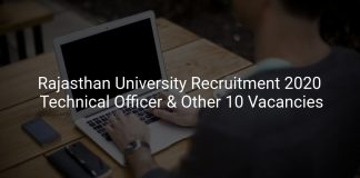 Rajasthan University Recruitment 2020