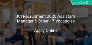 JCI Recruitment 2020 Assistant Manager & Other 17 Vacancies