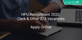 HPU Recruitment 2020 Clerk & Other 274 Vacancies