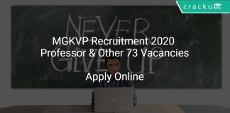 MGKVP Recruitment 2020 Professor & Other 73 Vacancies