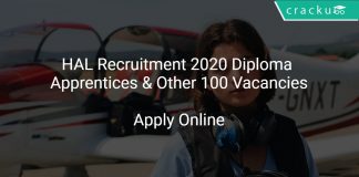 HAL Recruitment 2020 Diploma Apprentices & Other 100 Vacancies