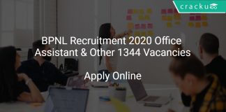 BPNL Recruitment 2020 Office Assistant & Other 1344 Vacancies