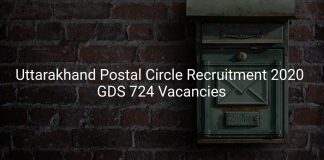 Uttarakhand Postal Circle Recruitment 2020