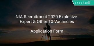NIA Recruitment 2020 Explosive Expert & Other 10 Vacancies