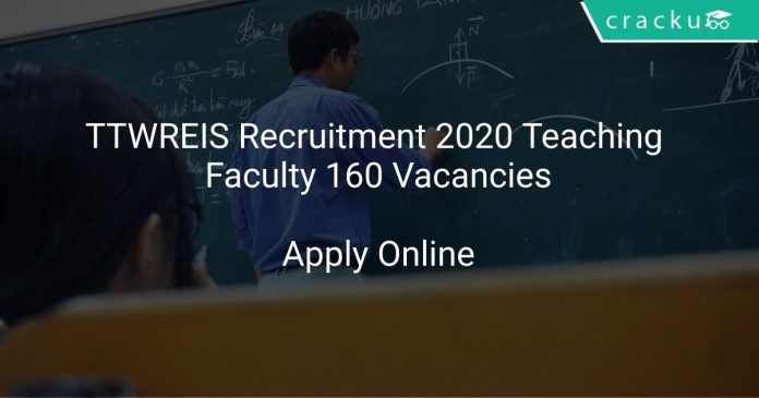 TTWREIS Recruitment 2020 Teaching Faculty 160 Vacancies