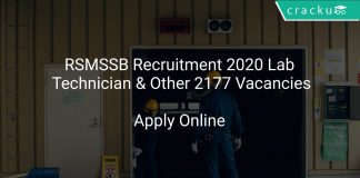 RSMSSB Recruitment 2020 Lab Technician & Other 2177 Vacancies