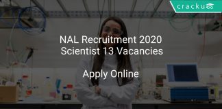 NAL Recruitment 2020 Scientist 13 Vacancies