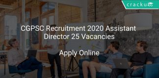 CGPSC Recruitment 2020 Assistant Director 25 Vacancies