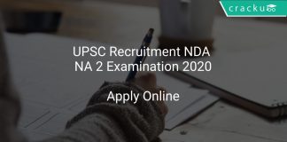 UPSC Recruitment NDA NA 2 Examination 2020