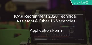 ICAR Recruitment 2020 Technical Assistant & Other 16 Vacancies