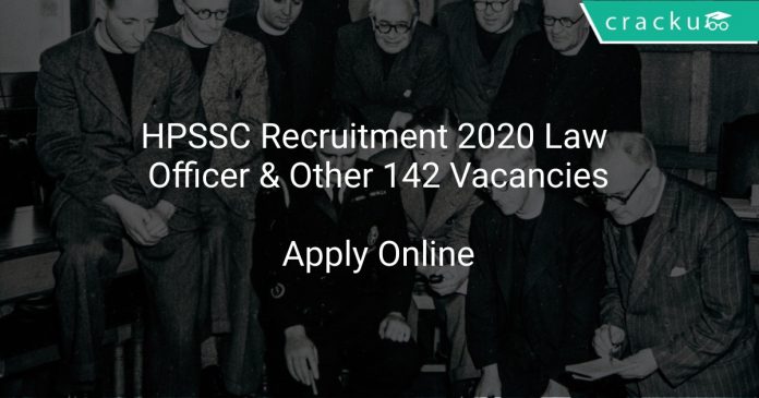 HPSSC Recruitment 2020 Law Officer & Other 142 Vacancies