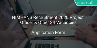 NIMHANS Recruitment 2020 Project Officer & Other 34 Vacancies