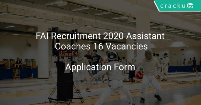FAI Recruitment 2020 Assistant Coaches 16 Vacancies