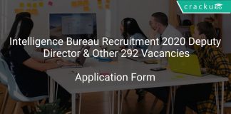 Intelligence Bureau Recruitment 2020 Deputy Director & Other 292 Vacancies