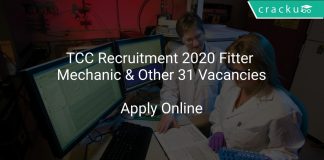 TCC Recruitment 2020 Fitter Mechanic & Other 31 Vacancies