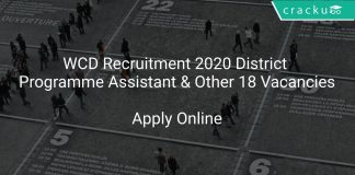 WCD Recruitment 2020 District Programme Assistant & Other 18 Vacancies