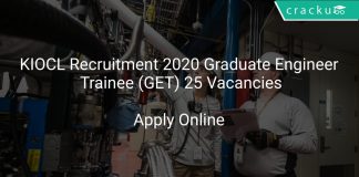 KIOCL Recruitment 2020 Graduate Engineer Trainee (GET) 25 Vacancies