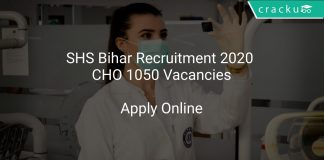 SHS Bihar Recruitment 2020 CHO 1050 Vacancies