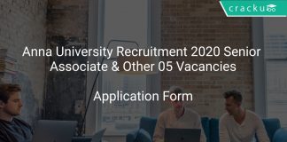 Anna University Recruitment 2020 Senior Associate & Other 05 Vacancies