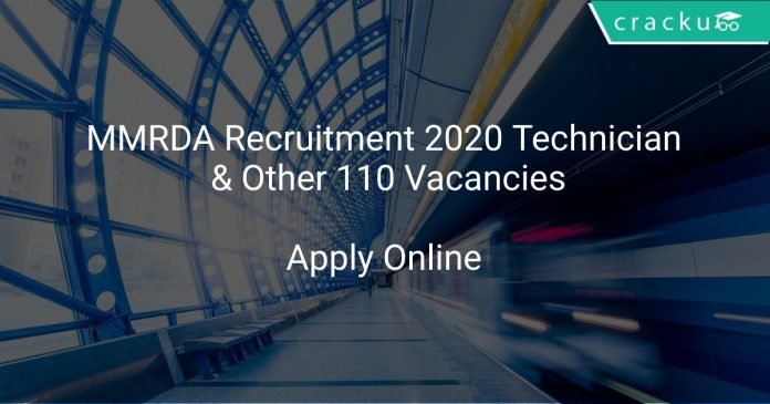 MMRDA Recruitment 2020 Technician & Other 110 Vacancies