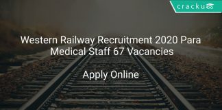 Western Railway Recruitment 2020 Para Medical Staff 67 Vacancies