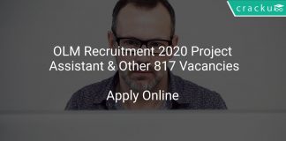 OLM Recruitment 2020 Project Assistant & Other 817 Vacancies