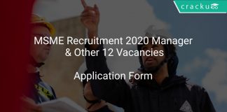MSME Recruitment 2020 Manager & Other 12 Vacancies