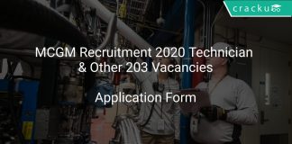 MCGM Recruitment 2020 Technician & Other 203 Vacancies