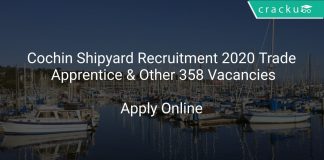 Cochin Shipyard Recruitment 2020 Trade Apprentice & Other 358 Vacancies