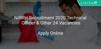 NIRRH Recruitment 2020 Technical Officer & Other 24 Vacancies