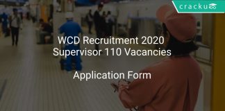 WCD Recruitment 2020 Supervisor 110 Vacancies