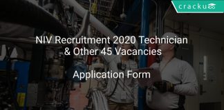 NIV Recruitment 2020 Technician & Other 45 Vacancies