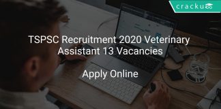 TSPSC Recruitment 2020 Veterinary Assistant 13 Vacancies