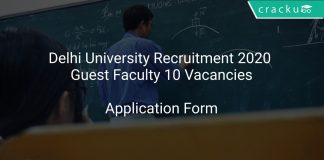 Delhi University Recruitment 2020 Guest Faculty 10 Vacancies