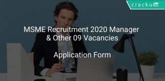 MSME Recruitment 2020 Manager & Other 09 Vacancies