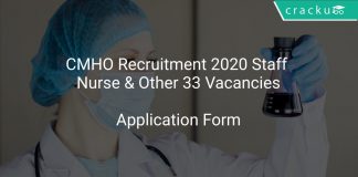 CMHO Recruitment 2020 Staff Nurse & Other 33 Vacancies