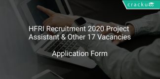 HFRI Recruitment 2020 Project Assistant & Other 17 Vacancies