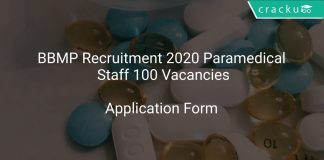 BBMP Recruitment 2020 Paramedical Staff 100 Vacancies