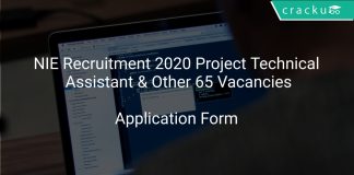 NIE Recruitment 2020 Project Technical Assistant & Other 65 Vacancies