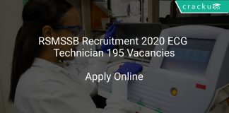 RSMSSB Recruitment 2020 ECG Technician 195 Vacancies